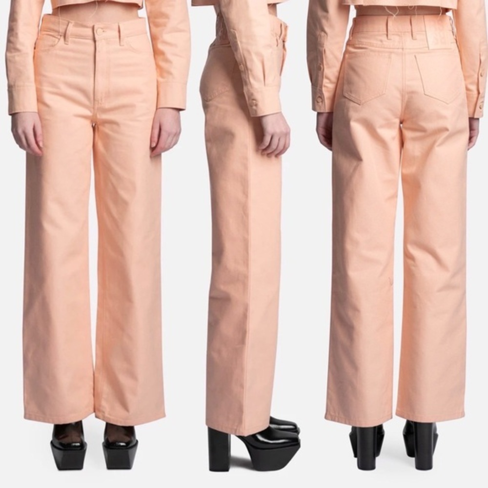 Raf Simons Women Workwear Wide Leg Jeans Salmon Color Sz 27